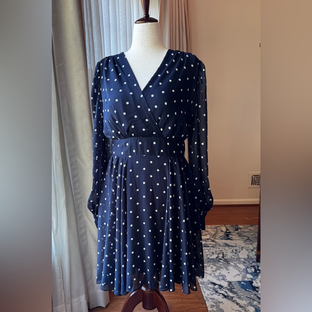 Tommy Hilfiger Navy Polka Dot Dress